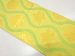 アンティーク　立涌に菊・橘模様織り出し全通袋帯（材料）